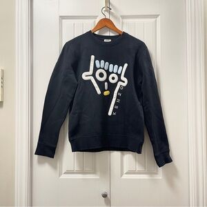 Authentic Kenzo Black Crewneck Graphic Sweatshirt – 3D Abstract Face Size M